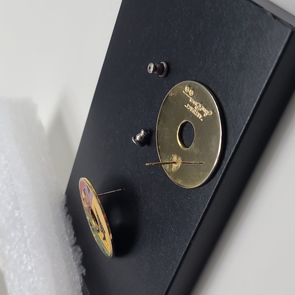 Vintage laurel burch cat sneak dog colorful enamel earrings - Picture 13 of 17